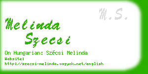 melinda szecsi business card
