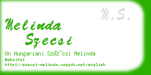 melinda szecsi business card